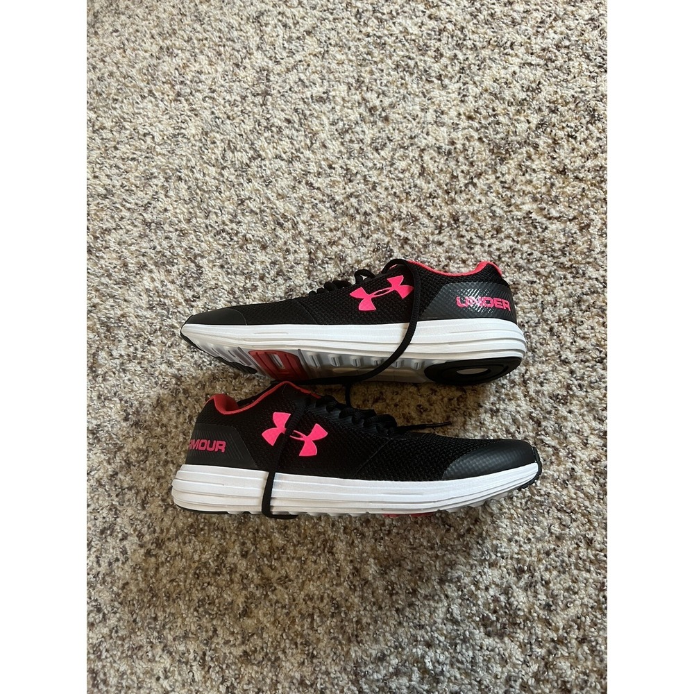 Under Armour New  Black Pink Unisex Running Shoes - Size 7